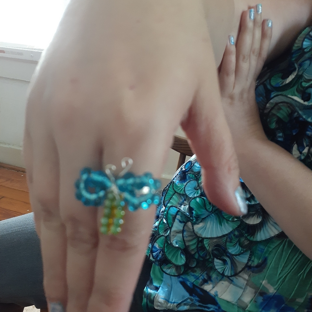 Handmade dragonfly ring